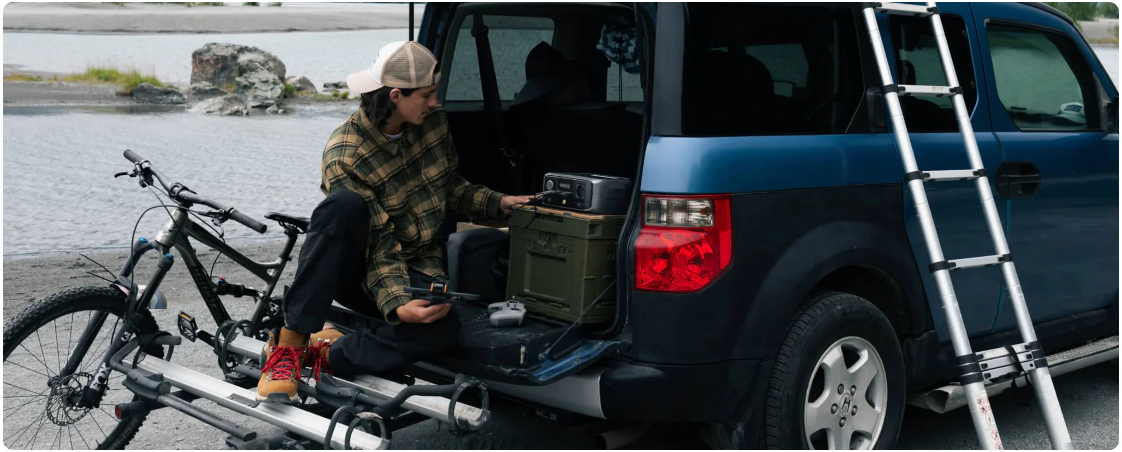 EcoFlow - River 3 UPS + EcoFlow 45W solární panel (Typ-C) na cestách